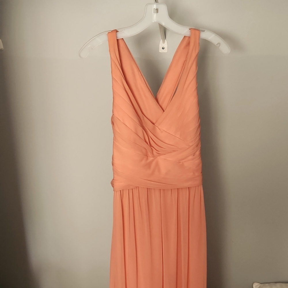 David's Bridal Coral Bridesmaid Dress